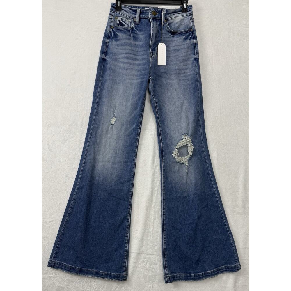 Petra 153 Women’s Candace Super High Rise Distressed Flare Jeans NWT Size 5/26